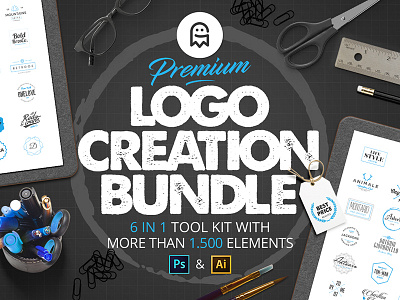 Premium Logo Creation Bundle ai branding creator deal download elements free graphics kit logo psd tool