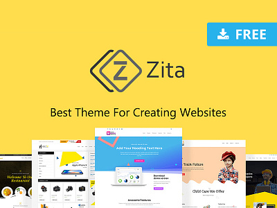 Zita - Free Wordpress Theme blog blogger cms design desktop dev develop developer download free freebie graphicghost mobile ui ux web webdesign website wordpress wp