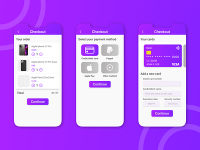 Daily UI #2 - Credit Card Checkout! app dailyui design ui ux