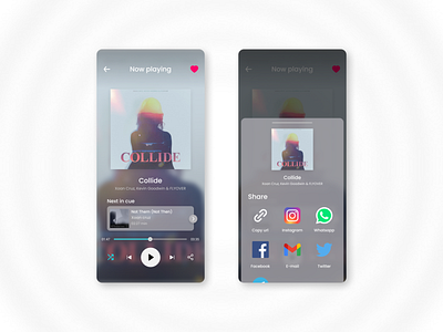 Daily UI Challenge #9 & 10 - Music player and Share button!