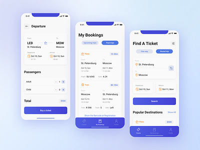 Mobile app / Booking tickets app booking tickets mobile mobile app plane tickets train travel travel app ui ux