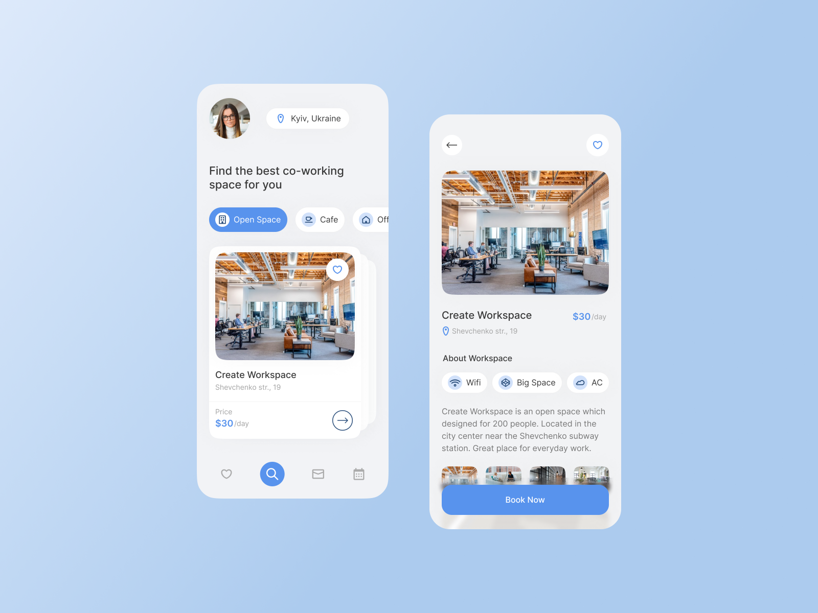 Co-Working Search App by Mariia Shyian on Dribbble