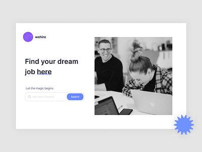 Hero Screen for Hiring Company