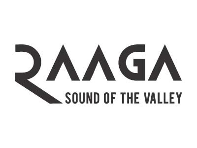 RAAGA SOUND OF THE VALLEY LOGO branding color graphics icon identity illustration logo packaging stationary typography vector visual