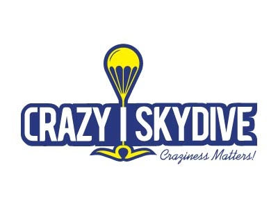 Crazy I Skydive Logo branding creative graphics identity illustration logoplace logotype packaging skydive stationary typography