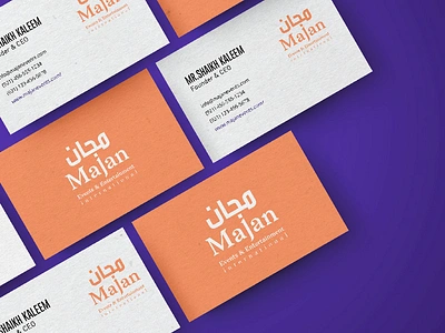 Logo & Identity Concept - Majan Events branding business card color creative ecommerce events graphics identity illustration logo logo design logo designer logoplace logotype minimal mock up packaging stationary typography visitingcard