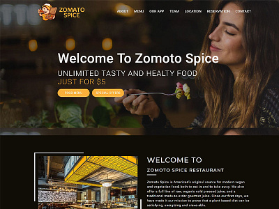 Zomato Spice - Website Template