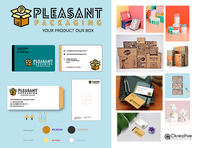 Branding and Packaging Concept - Pleasant Packagin box custom design graphics identity logo mockup packaging