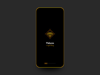 Palazzo - a royal dining Splash Screen adobe xd app contest diamond gold lauch playoff splash