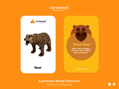 Cardskool Card Design (Bear) ar augmentedreality bear cardskool design flash card graphic design illustration