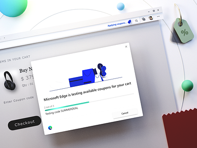 Shopping in Microsoft Edge comparisons coupons illustration microsoft photoshop price shopping ui ux