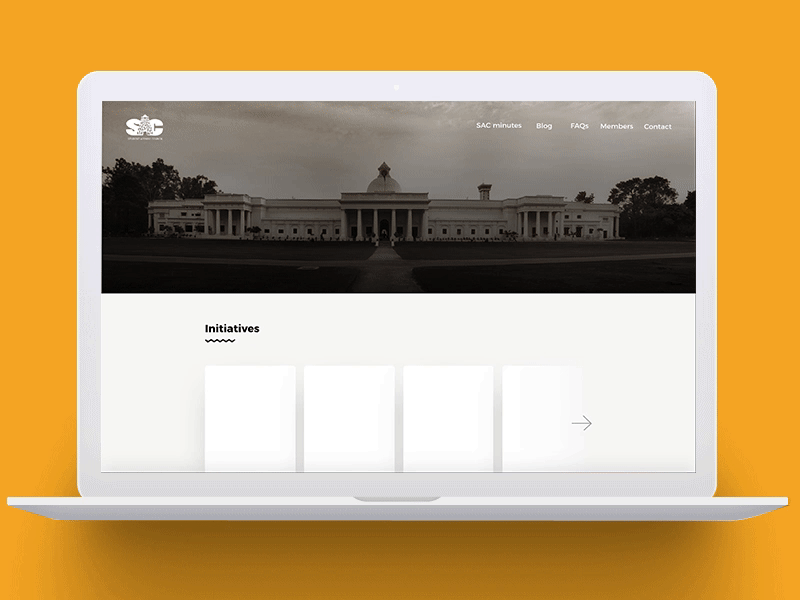 SAC - The Student's Website, IIT Roorkee affairs blog contact council faqs gif members mockup prototype student ux ui website