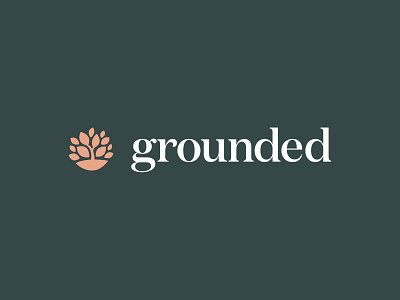 Grounded Logo brand design branding earthy identity leaves logo mark natural organic serif tree wordmark