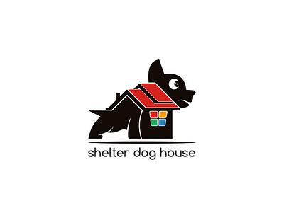 shelter dog house design icon illustration