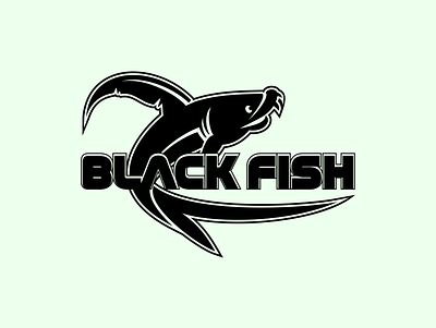 black fish icon illustration logo