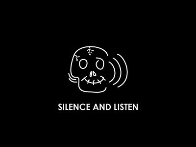 SILENCE AND LISTEN design icon illustration vector