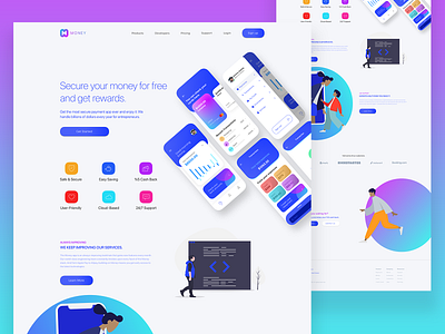 Money App Landing Page by Ergün Akkaş on Dribbble