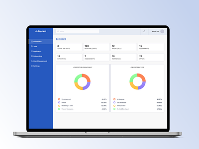 HR Portal applicant dashboard flow hire hr hr portal hr site human resources job post job search profile progress bar side menu ui design web page wireframe