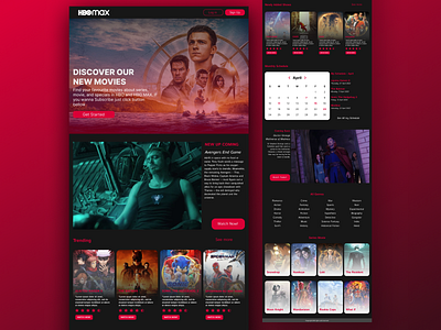HBO MAX Website Redesign challenge design gradient movie movie website movies redesign ui ui design ui ux ux ux design web website website design