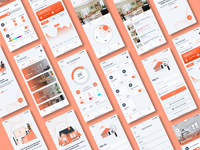 Smart Home - Mobile App air conditioner clean design home home apps illustration iot mobile mobile apps simple smart smart home smart home app statistic ui ui design ui ux ux ux design