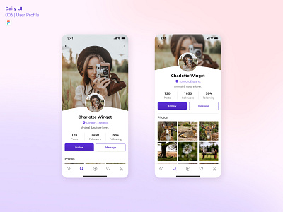 Daily UI 006 | User Profile app app mobile daily ui dailyui design figma profile ui uidesign uxui