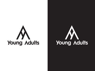 Young Adults Logo logo mountains outdoors sans serif