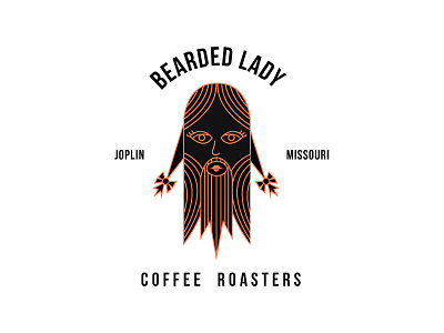 Bearded Lady T Shirt Concept coffee concept face logo mark monoline roasters t shirt