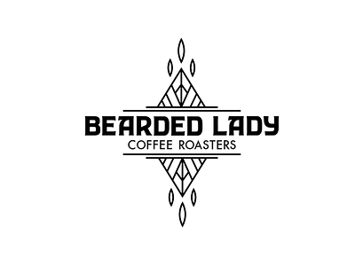 Bearded Lady secondary logo black and white branding coffee coffee company coffee roaster logo logomark mark wordmark