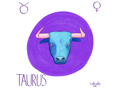 Taurus astrology drawing editorial illustration stationery surface