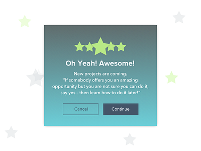 Daily UI #016 Pop Up/ Overlay awesome challenge daily dailyui gradient pop up project stars