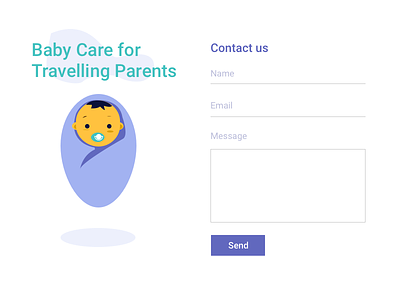 Daily UI #028 Contact us baby care bengaluru challenge contact us. daily dailyui hyderabad minimal