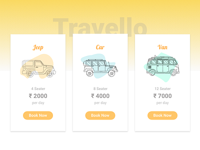 Daily UI #030 Pricing bengaluru car challenge daily dailyui orange pricing road trip yellow. travel