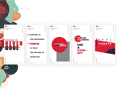 Uxnow16 // Posters abstract branding conference design graphics minimal pattern red simple typography ui ux