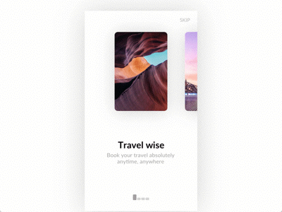 On-boarding animation cards interaction ios onboarding simple transition travel ui