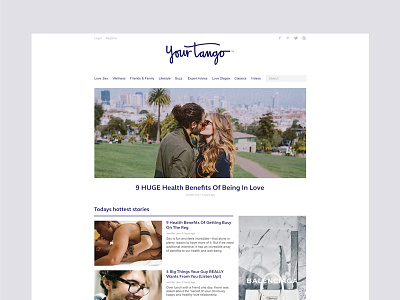 YourTango homepage blog clean flat web design
