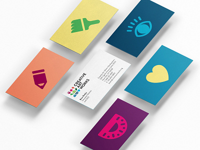 Creative Art Works branding business card colorful creative art works identity