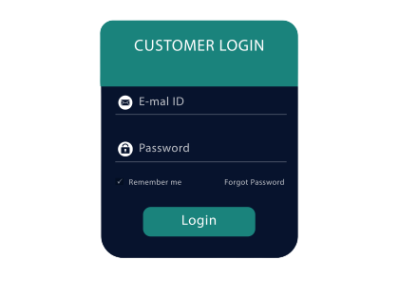 Customer Login Screen - UI Design
