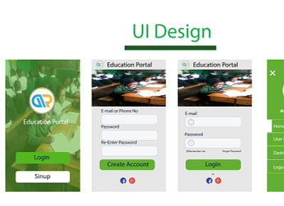 Education UI Kit Design - PSD UI design branding branding logo graphic design prospective design