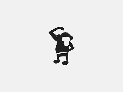 monkey music animal black branding business dance icon logo monkey music music note negative space play scratches simple vector wonder
