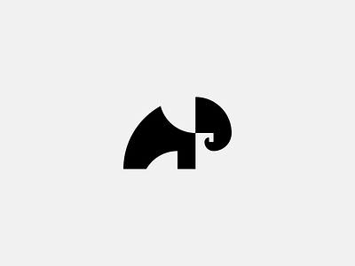 elephant animal black branding design elephant geometric logo negative space simple vector white