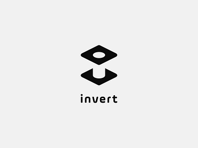 invert 3d black branding icon invert letter logo negative space simple vector white