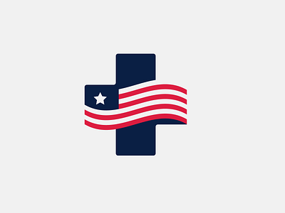health america america branding colors cross design flag health healthcare icon logo medical simple usa