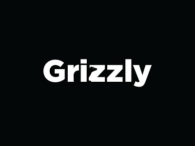 grizzly animal bear black grizzly logo negative space simple vector