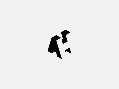 AH 3d black branding design graphic design icon letter logo monogram negative space simple