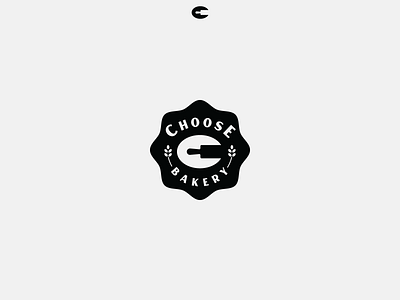 choose bakery bakery black branding choose design food icon kitchen letter logo negative space rolling pin simple