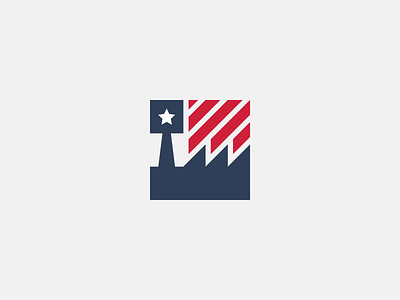 Made in USA america branding design factory flag illustration logo made production simple usa