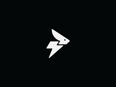 bolt bunny black bolt branding bunny design electric fast flash icon lightning logo minimal rabbit simple speed