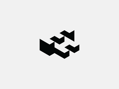EH 3d black branding design icon logo monogram negative space simple