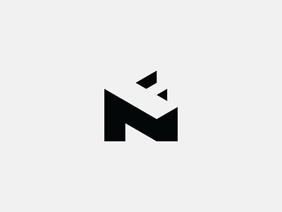 NF black branding clean design geometric icon letter f letter n logo monogram negative space sharp simple