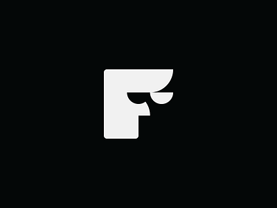 face black branding clean design f face geometric human icon logo negative space simple